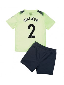 Manchester City Kyle Walker #2 Ausweichtrikot für Kinder 2022-23 Kurzarm (+ Kurze Hosen)